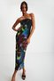 Apolline Women's Tulle Midi Length Off-Shoulder Light Green - Yellow Dress - 4