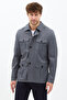Fred Men's Anthracite Italian Cut S Slim Fit Spring-Autumn Trench-Coat-Coat