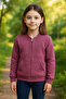 Cmk 207-11-25 Girl's Embossed Butterfly Patterned Zippered Hooded Sweatshirt Ages 3–12 - 2
