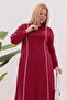 Plus Size Striped Detail Polo Neck Dress - 7