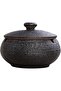 Ceramic Ashtray with Lid, Windproof Outdoor Desktop Ash Holder (Black)