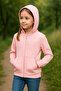 Cmk 207-11-25 Girl's Embossed Butterfly Patterned Zippered Hooded Sweatshirt Ages 3–12 - 2