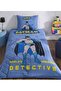 Licensed Single Children's Duvet Cover Set with Fitted Sheet - Batman Detective Blue - 2