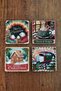 Natural Stone Coasters - Vintage Christmast Printed 10X10Cm New Year Stone Coasters 509