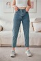 Dani Blue High Waist Mom Jeans Stretch Fabric Stretch Stone Washed Blue Mom Jeans - 2