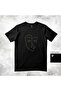 Artistic Crystal Stone Printed Cotton Crew Neck T-Shirt Black - 2