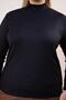 1220626 Large Size Corded Fabric Turtleneck Women's Blouse Black - 6