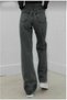 Baloonn Women's Smoked Palazzo Jeans Loose Fit Anthracite Stretch Fabric Jeans - 3