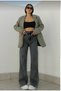 Lady Women's Power Lycra Women's Smoked High Waist Loose Leg Loose Jans Jeans - 2