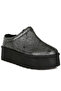Women Metallic Faux Leather Platform Classic Slip-On in Black
