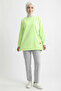 A5415 -2 Thread Thin Comfortable, Basic Plain Women's Long Sweatshirt - 2