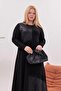 Plus Size Leather-Look Floral Detailed Dress - 6
