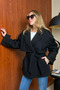 Women's New Season Trend Belted Cashmere Coat - 4