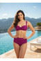 Women's High Waist Shaping / Sculpting Side Gathered Draped Bikini Set - 2