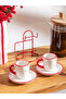 Lcw Home Mixed Christmas Themed Coffee Cup Set for 2 People with Stand 85 ml - 3