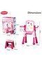 4-in-1 Kids Writing Board with Chair – Magnetic Whiteboard & Chalkboard Double-Sided - 4