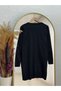 Gavessa Stone Embroidered Cardigan with Metal Buttons on the Sleeves and Front-Sy3260 Black - 7