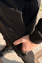 Men's Sweatpants with Elastic Waistband, 3 Pockets, Zipper Detail, 6630 Black - 3