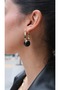 Gold Karem Hoop Black Beaded Detail Earrings - 2