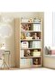 OneDcor Bamboo Bookshelf Cabinet – Freestanding Wooden Storage Rack (52x110x30cm) - 3