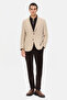 سترة Ds Damat Slim Fit باللون البيج من القماش المتقاطع - 4