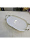 1 Piece Oval Porcelain with Cast Edge Frame 30*16 Silver - 2