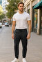Men's Sweatpants with Elastic Waistband, 3 Pockets, Zipper Detail, 6630 Black - 5