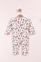 Green Unisex Baby Boy Baby Girl 100% Cotton Zippered 3-Piece Hedgehog Patterned Cuffed Romper Set (9A - 5