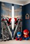 Spider Patterned Children's Baby Room Background Curtain in Concrete (Single Panel Pricing) - 2