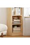 OneDcor Tall Wooden Bookshelf Cabinet - 6-Tier Freestanding Bookcase (Rustic, Beige) - 4