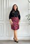 Flannel Bell Skirt with Decorative Button Detail on the Front - 3