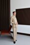 25017 Women's Pants Stitching Detailed Premium Knitwear Set Mink - 3