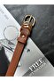 2-Pack Merge Multi-Ring Patterned Women's Gold Buckle Belt Coat Belt Dress Belt Trouser Belt - 3