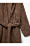Comfortable Fit Hooded Fleece Robe with Hidden Pocket Detail - 5