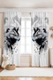 Black and White Eagle Patterned Children's Baby Room Background Curtain (Single Wing Pricing)
