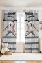 Gray Number 7 Athlete Patterned Children's Baby Room Background Curtain (Single Panel Pricing)