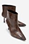 Rassel Brown Print Matte Toe Women's Thin Heeled Boots