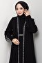Stone-Detail Inner Abaya Set Black HM2858 - 3