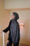 F Pattern Wool Cashmere Shawl Anthracite - 5