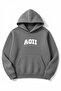 Oversized Smoke Gray Unisex Aoii Printed Hooded Sweatshirt