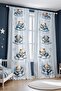 Cloud Sleeping Bears Patterned Children's Baby Room Background Curtain (Single Panel Pricing) - 2