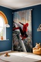 Spider Patterned Children's Baby Room Background Curtain in Concrete (Single Panel Pricing) - 4