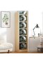 OneDcor Tall Wooden Bookshelf Cabinet - 6-Tier Freestanding Bookcase (Rustic, Beige) - 5
