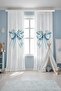 Blue Striped Bow Patterned Children's Baby Room Background Curtain (Single Wing Pricing) - 2