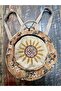 Fargin Ethnic Authentic Bohemian Round Embroidered Backpack Daily Travel Waterproof Backpack