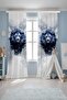 Navy Blue King Lion Patterned Children's Baby Room Background Curtain (Single Wing Pricing) - 2