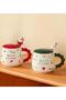 New Year Patterned Embossed Ceramic Mug