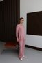 25017 Women's Pants Stitching Detailed Premium Knitwear Set Pink - 3