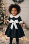 Girl's Green Plaid Fur Dress - Baby Collar Seasonal Casual Dress 1-7 Years - 4