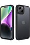 Matte Case for iPhone 14 6.1-Inch, Shockproof, Frosted Translucent Back (Black)